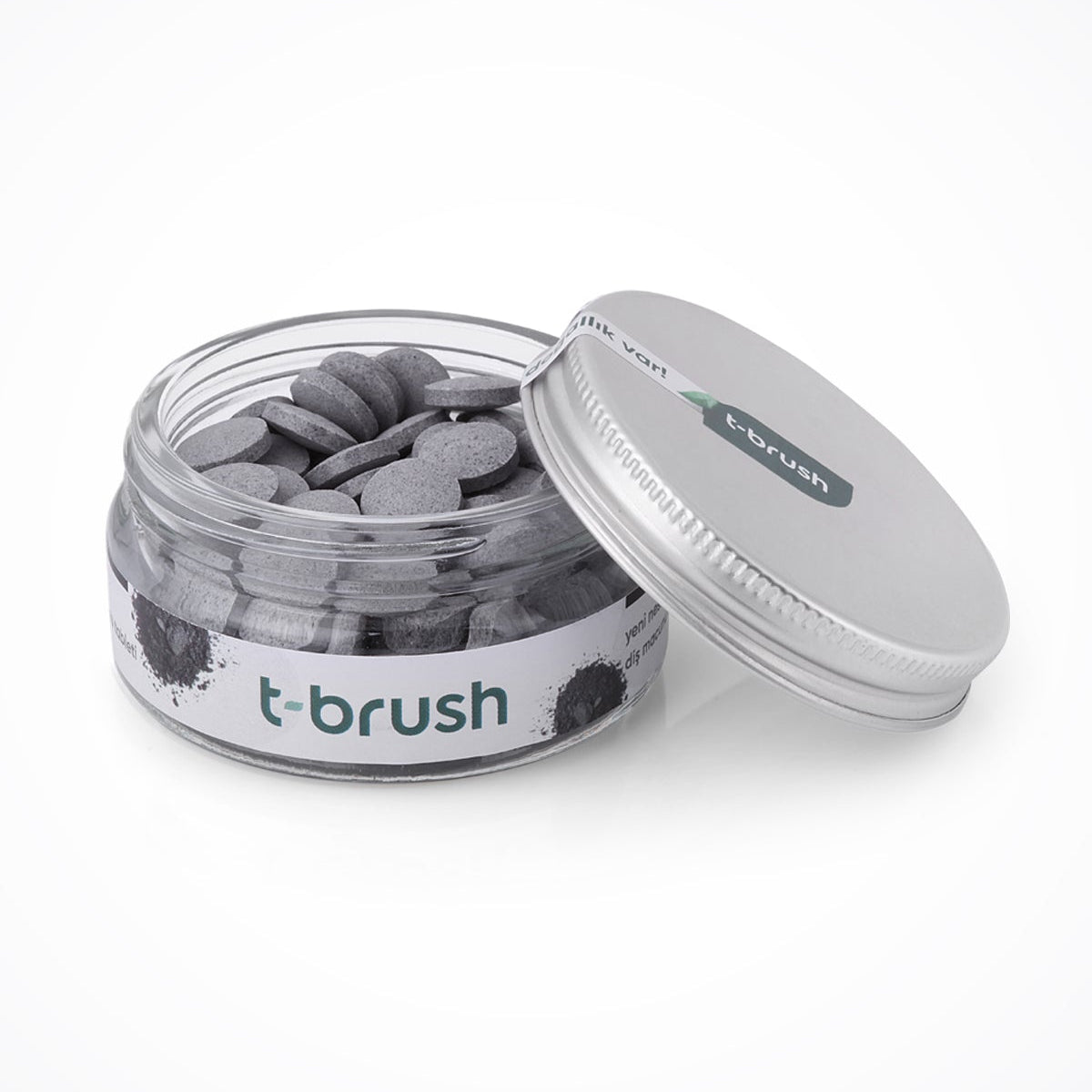 t-brush Activated Charcoal Tandpasta Tabletten, vooraanzicht