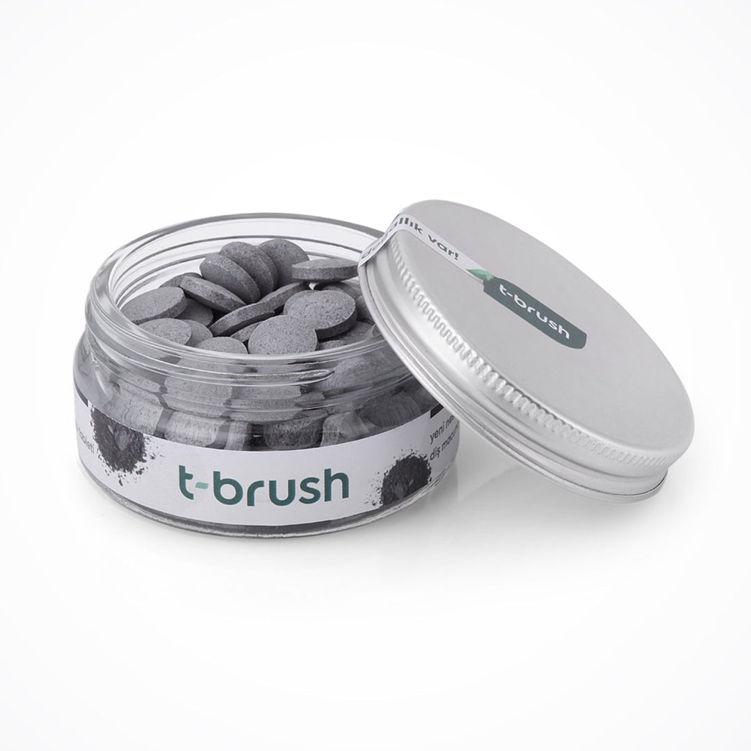 t-brush Activated Charcoal Tandpasta Tabletten, vooraanzicht