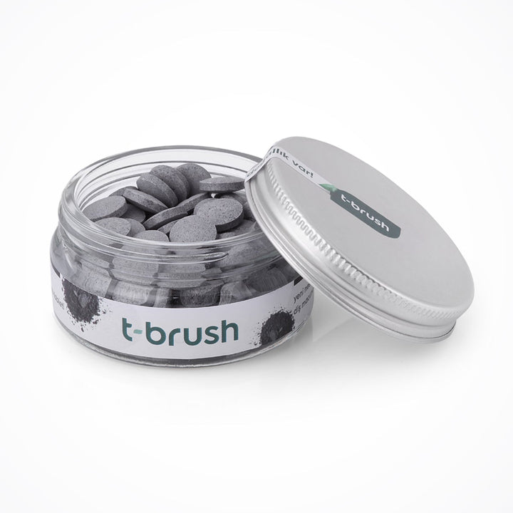 t-brush Activated Charcoal Tandpasta Tabletten, vooraanzicht