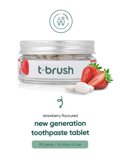 Aardbeiensmaak Tandpasta Tabletten - Met Fluoride