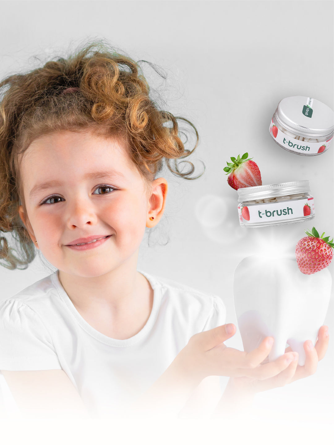 Aardbeiensmaak Tandpasta Tabletten - Fluoridevrij