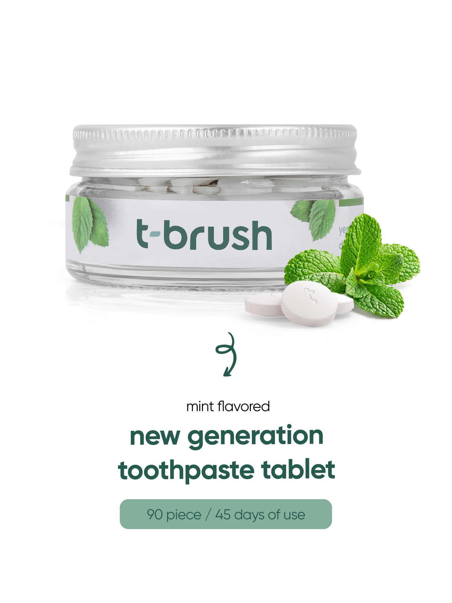 t-brush Mint Tandpasta Tabletten, vooraanzicht2
