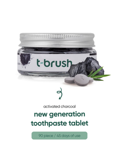 t-brush Activated Charcoal Tandpasta Tabletten, vooraanzicht2