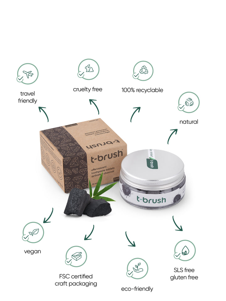 t-brush Activated Charcoal Tandpasta Tabletten, unique selling point